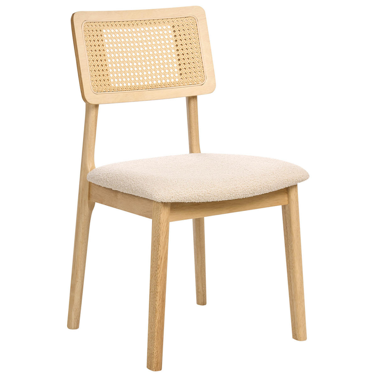 ESSZIMMERSTUHL 2er-Set Hellbraun Embar - Hellbraun, Textil (50/86/52cm) - Beliani