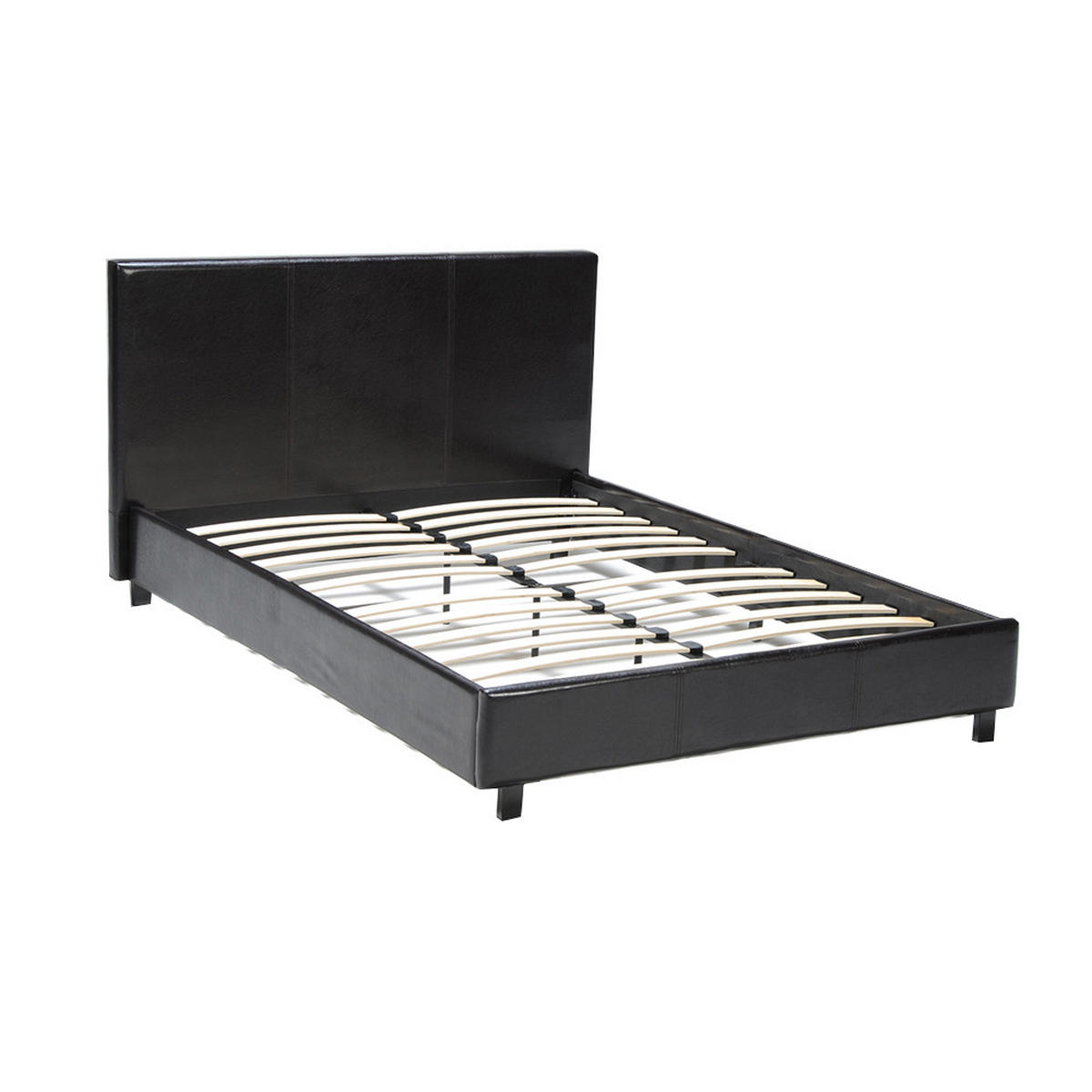 DOPPELBETT ATLANTA / 140x190 - Schwarz - Schwarz, Holzwerkstoff (140/190cm) - Weber Industries