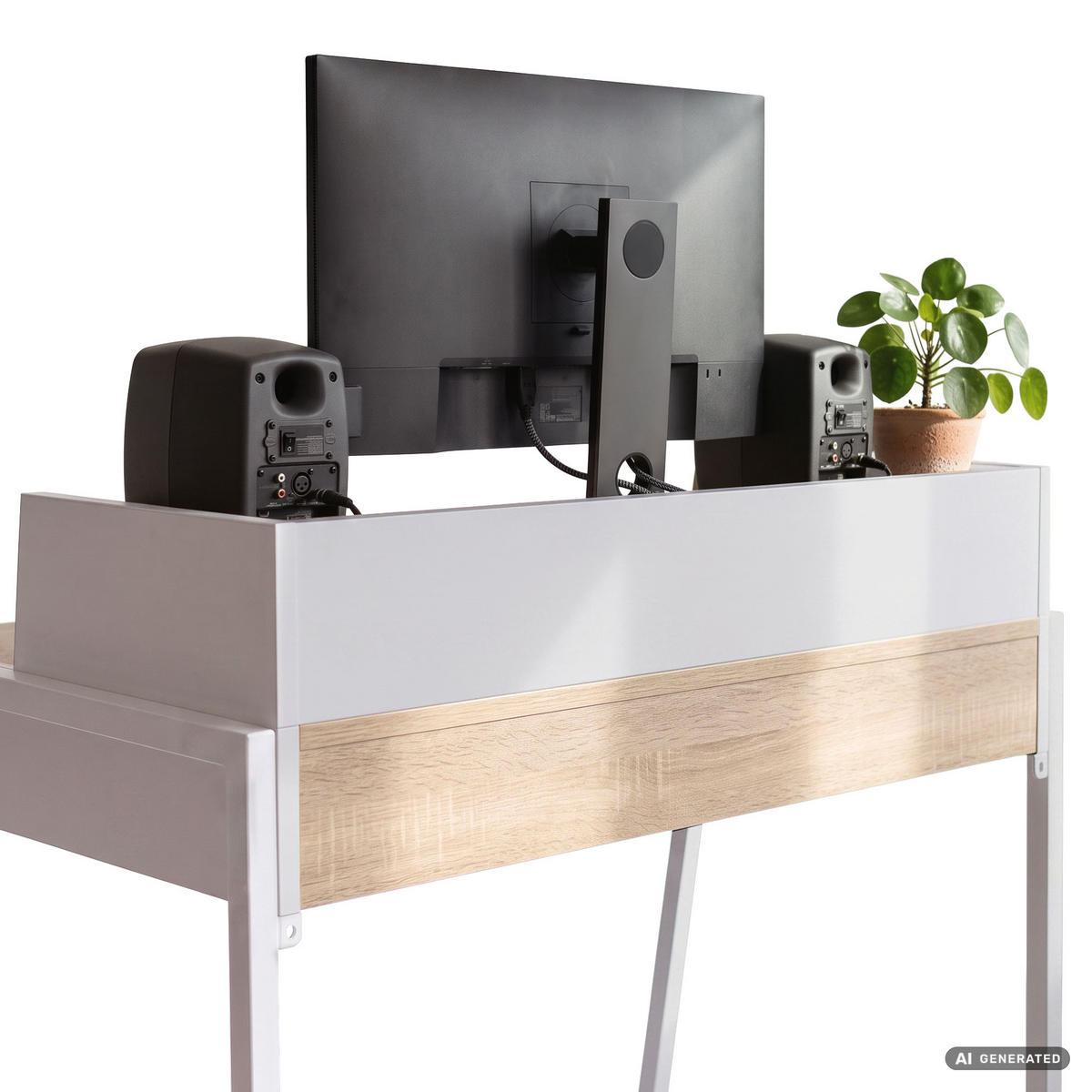 SCHREIBTISCH FLUX 78 cm Sonoma Eiche - Weiß/Sonoma Eiche, Holzwerkstoff (78/48/95cm) - Akord