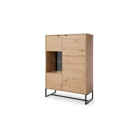 VITRINENSCHRANK BEIGE - Beige, Holzwerkstoff (93/133/39cm) - FURNLUX