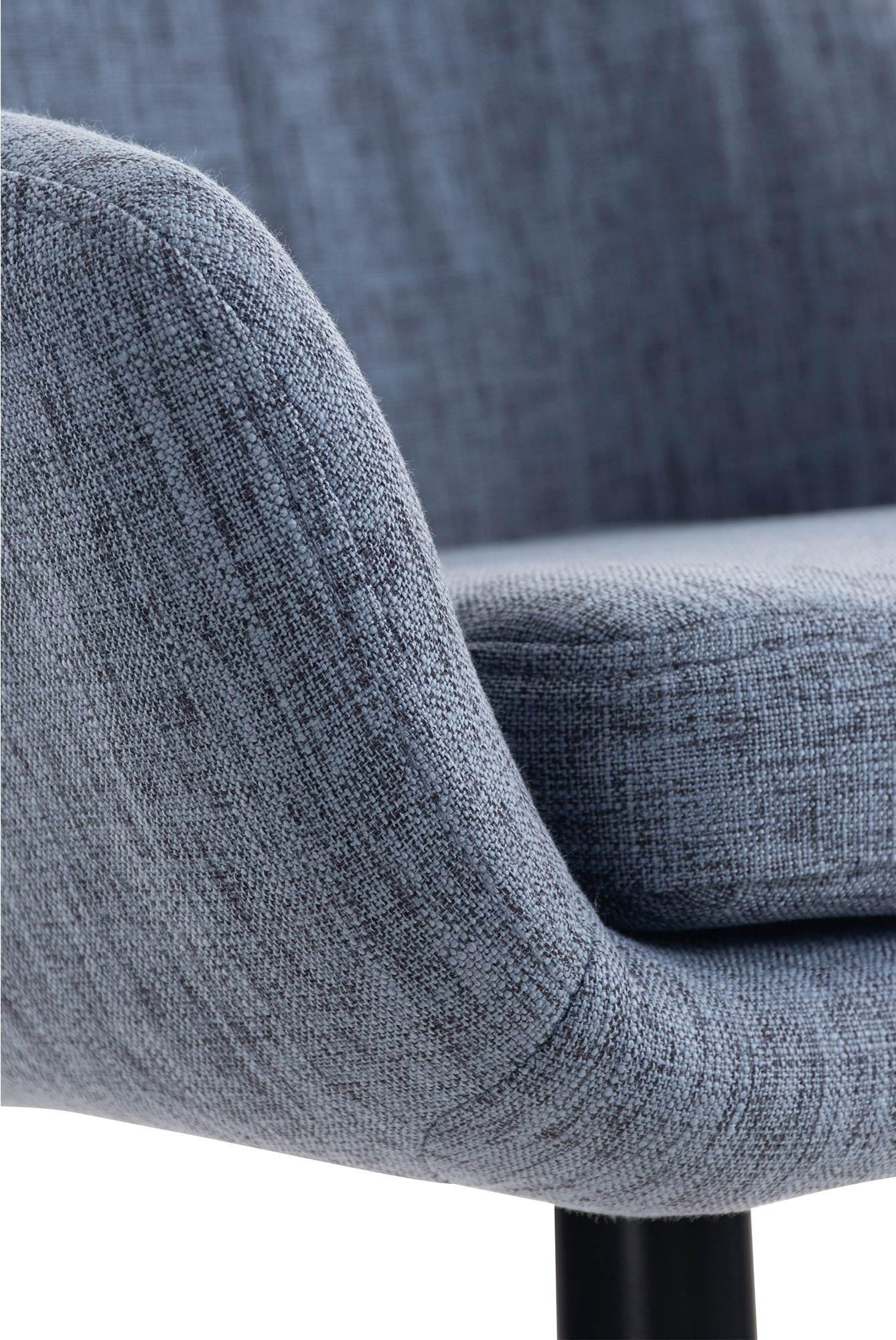 BARHOCKER 2er Set Stoff blau - Blau/Eukalyptusholzfarben, Holz/Textil (55/99/46cm) - CLP