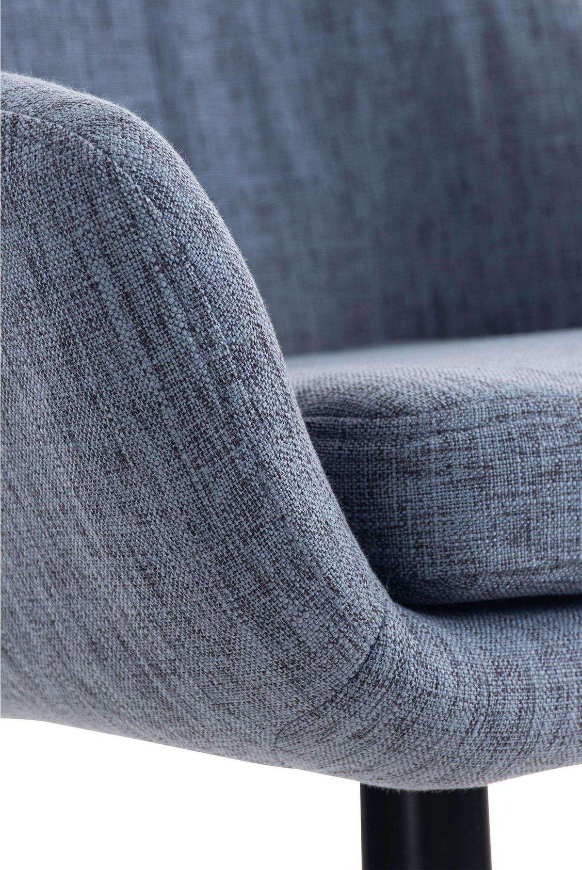 BARHOCKER Stoff blau - Blau/Eukalyptusholzfarben, Holz/Textil (55/99/46cm) - CLP