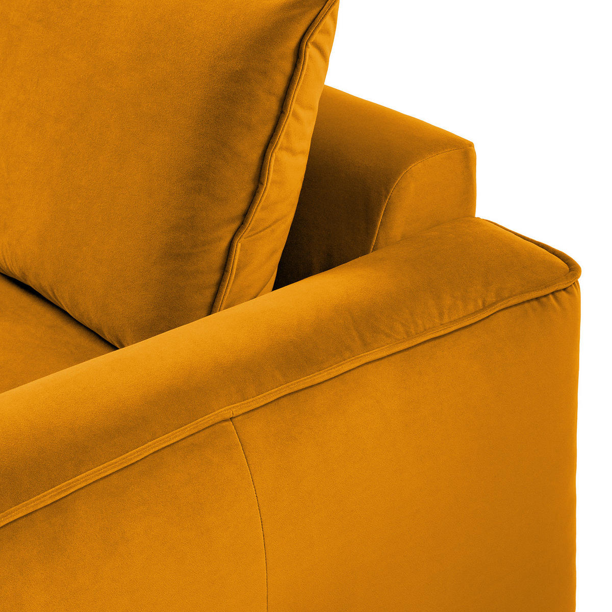 2,5-SITZER SOFA - modular - Schwarz/Orange, Holz/Kunststoff (189/80/99cm) - home24