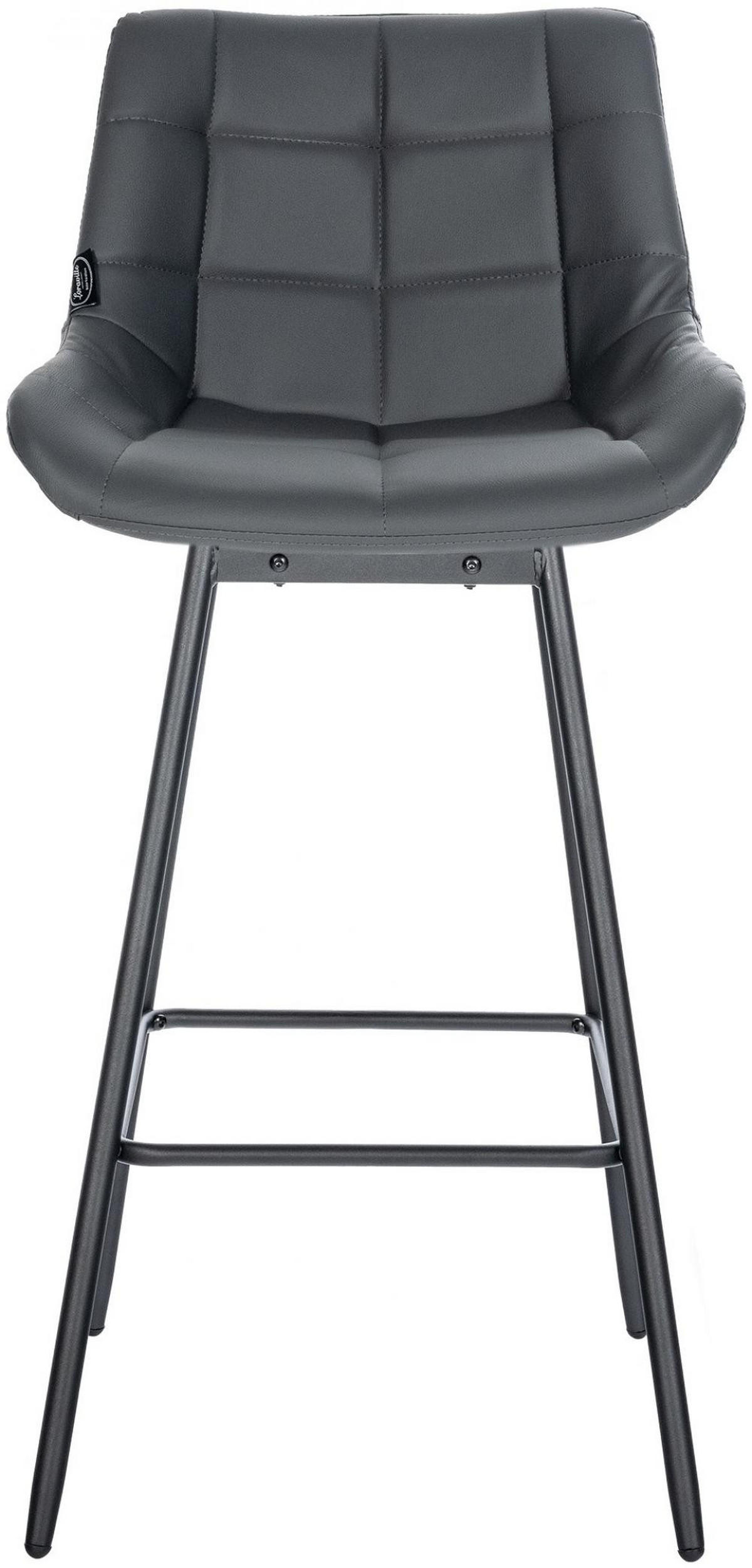 BARHOCKER Lederlook grau - Schwarz/Grau, Textil/Metall (49/105/56cm) - CLP