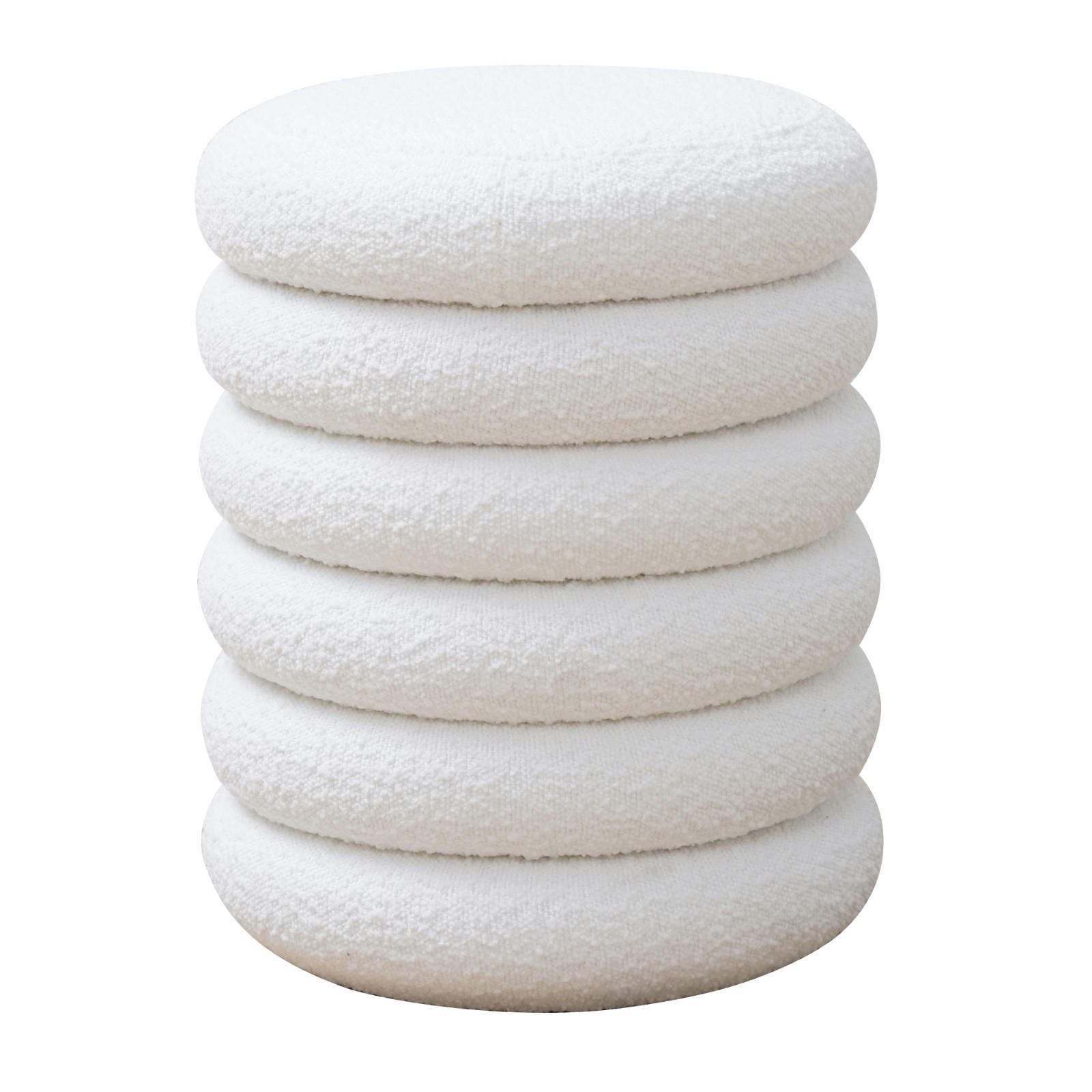 HOCKER BLOSSOM XS mit Stauraum Weiß - Weiß, Textil (40/43/40cm) - SVITA