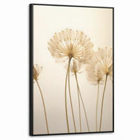 LEINWAND Bilder mit Rahmen - Sonnenlicht - Löwenzahn - Botanisch - Blumen - 60x90 - Creme, Textil (60/90cm) - MuchoWow