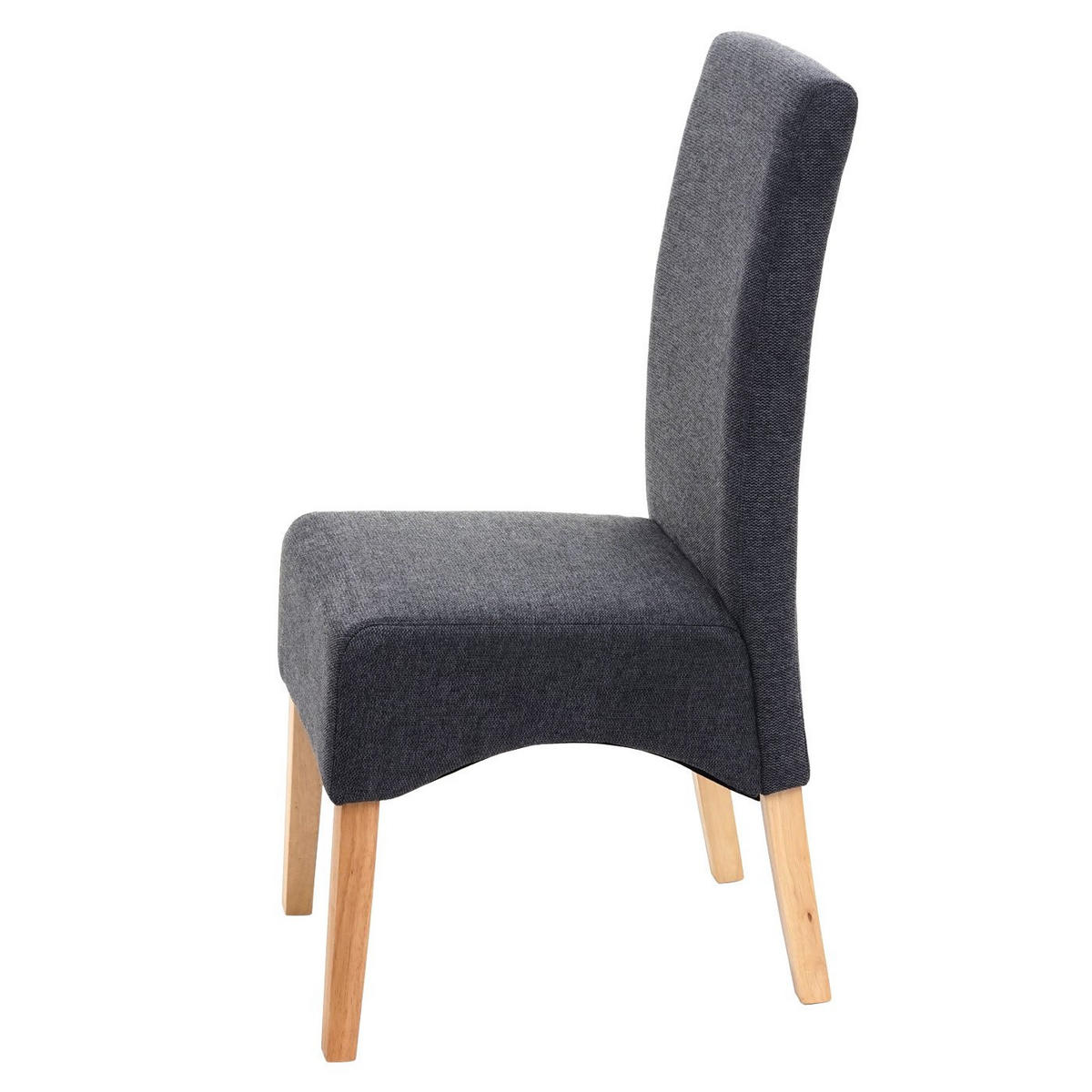 ESSZIMMERSTUHL gepolstert 100x44x56cm Sitzhöhe 48cm Stoff/Textil helle Beine Dunkelgrau - Dunkelgrau, Textil (44/100/56cm) - CHEFGASTRO