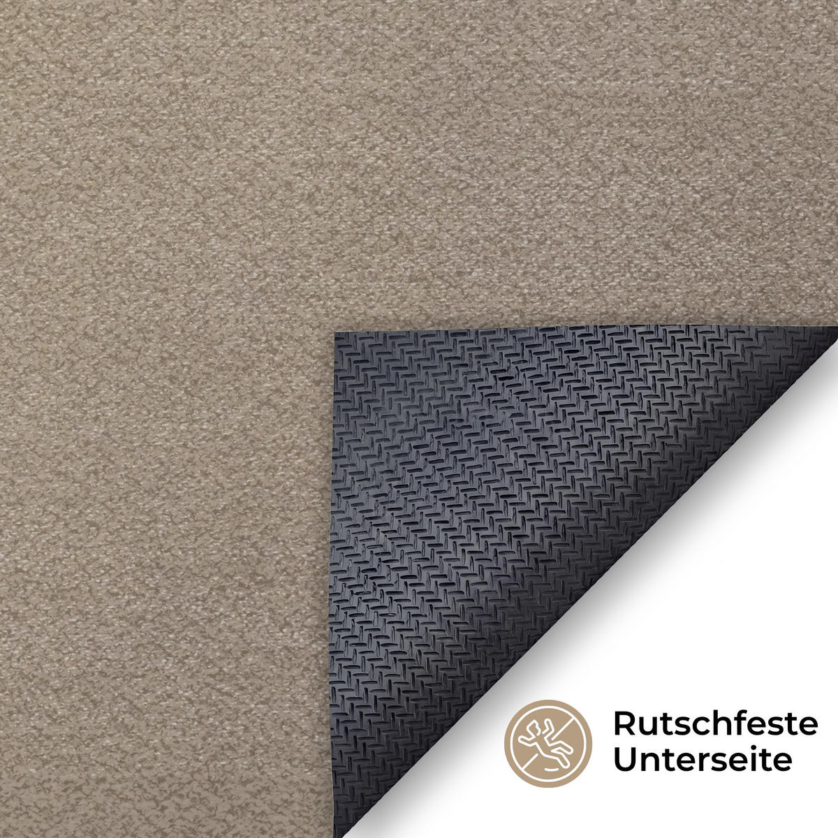 FUSSMATTE Glatte Oberflächen - Harmonisch - Wellenförmig Schmutzfangmatte 150x90 cm - Beige, Kunststoff (150/90cm) - MuchoWow