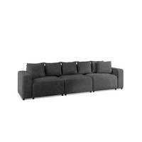SOFA Megan 3-sitzer In Poso - Dunkelgrau, Holzwerkstoff/Textil (327/75/98cm) - Fun Möbel