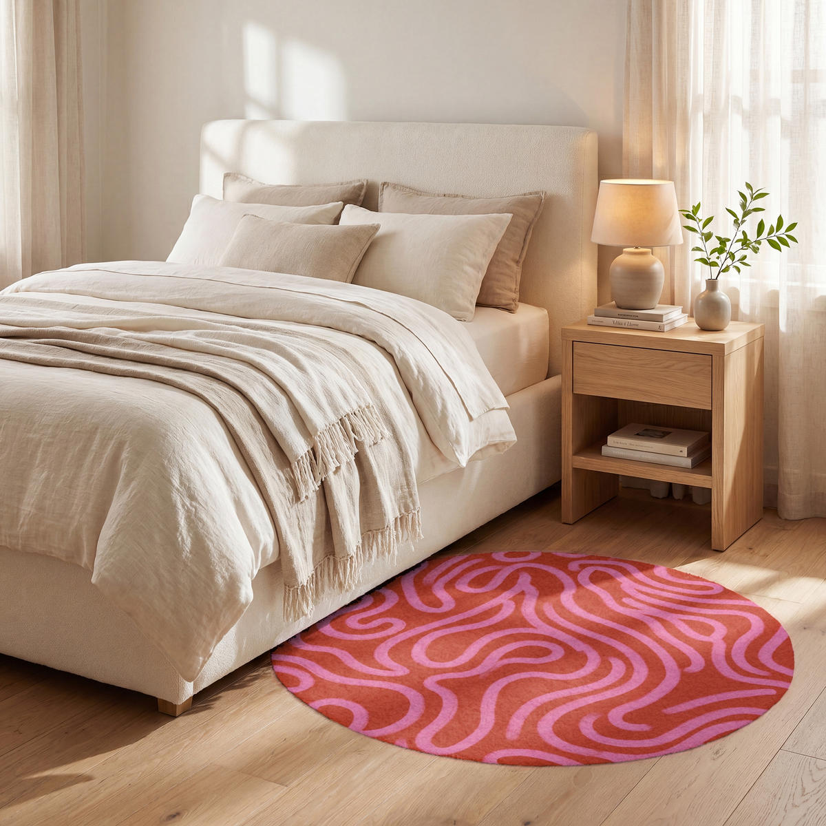KOBERCE - Ružová - 90x90 cm - červená, textil/plast (90/0.4cm) - OnlyWow