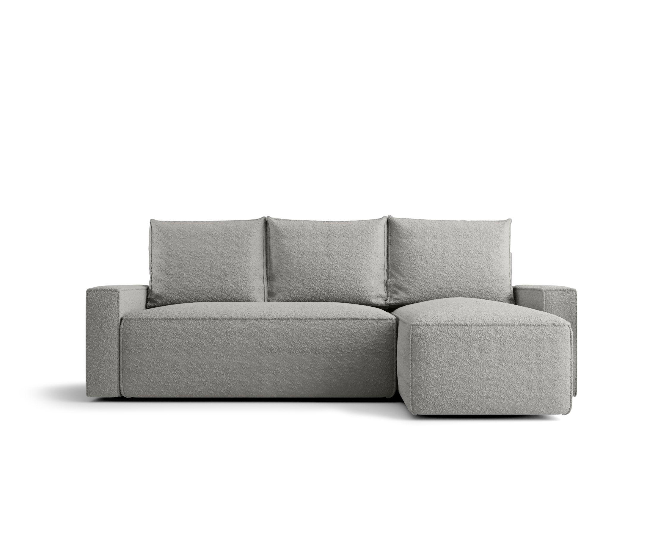 ECKSOFA mit Schlaffunktion SAVIO Quelle 83 Rechts - Grau, Textil (232/140cm) - Bedante