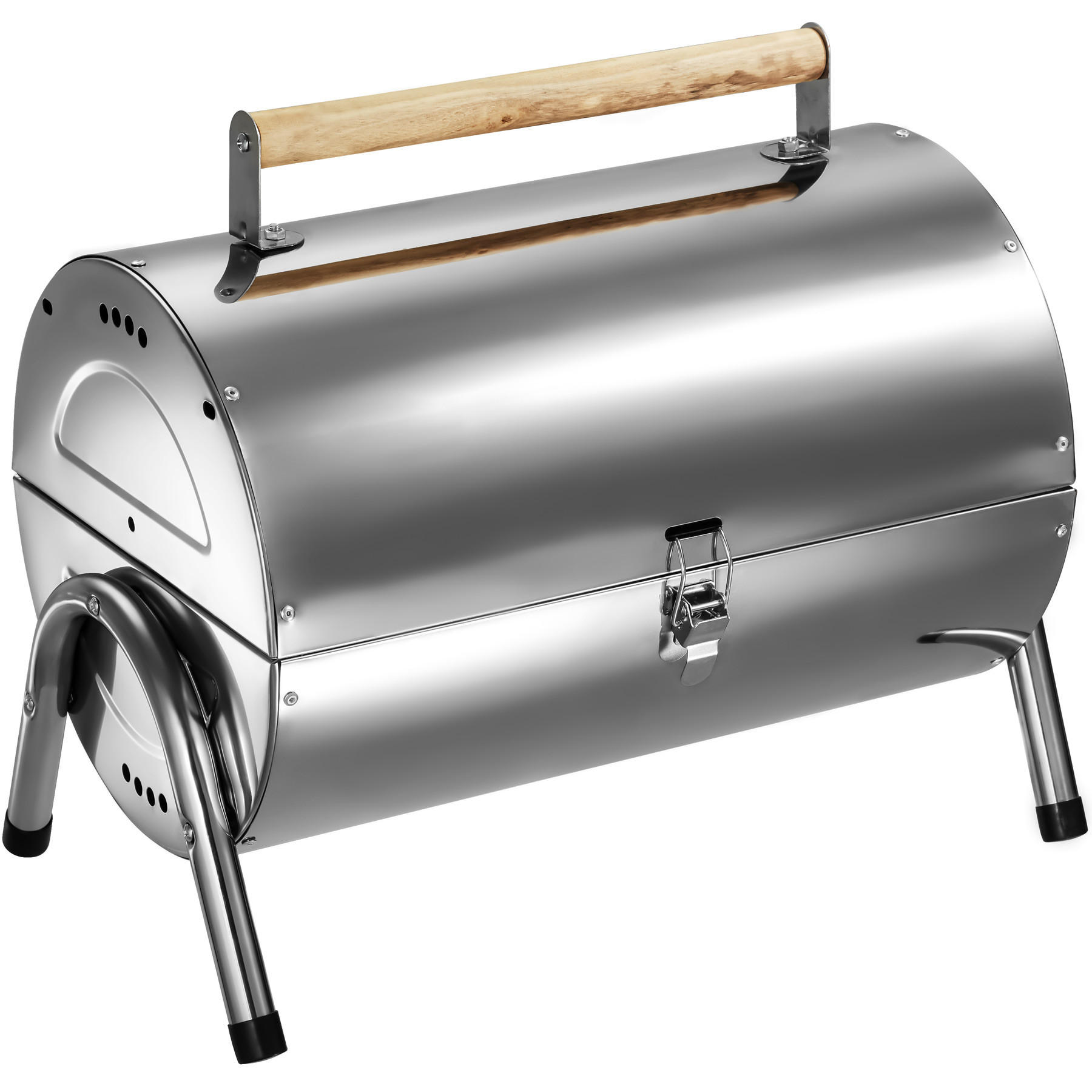 KLAPPGRILL ,42 x 25 x 35 cm,silber - Silberfarben, Metall (25/35/42cm) - tectake