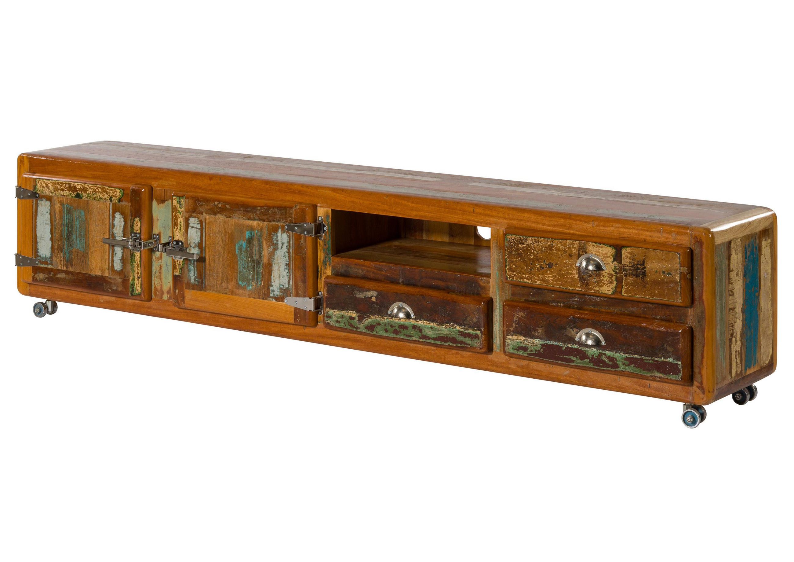 TV-BOARD Altholz 240x40x50 mehrfarbig lackiert FREEZY #45 - Multicolor, Holz (240/50/40cm) - Massivmoebel24