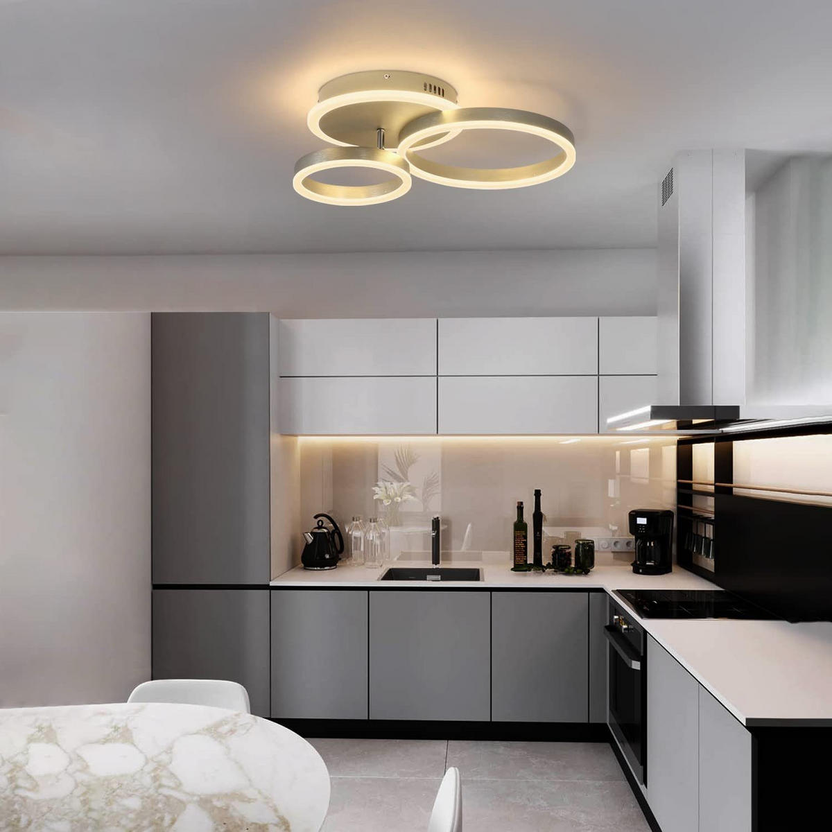 LED-DECKENLEUCHTE Dietrich 50/30/11 cm - Champagner, Metall (50/30/11cm) - Nettlife