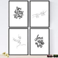 POSTER Set mit 4 ‚Liebe in der Luft‘ A4 Rahmenlos - Klar, Papier (29.7/3cm) - Nacnic
