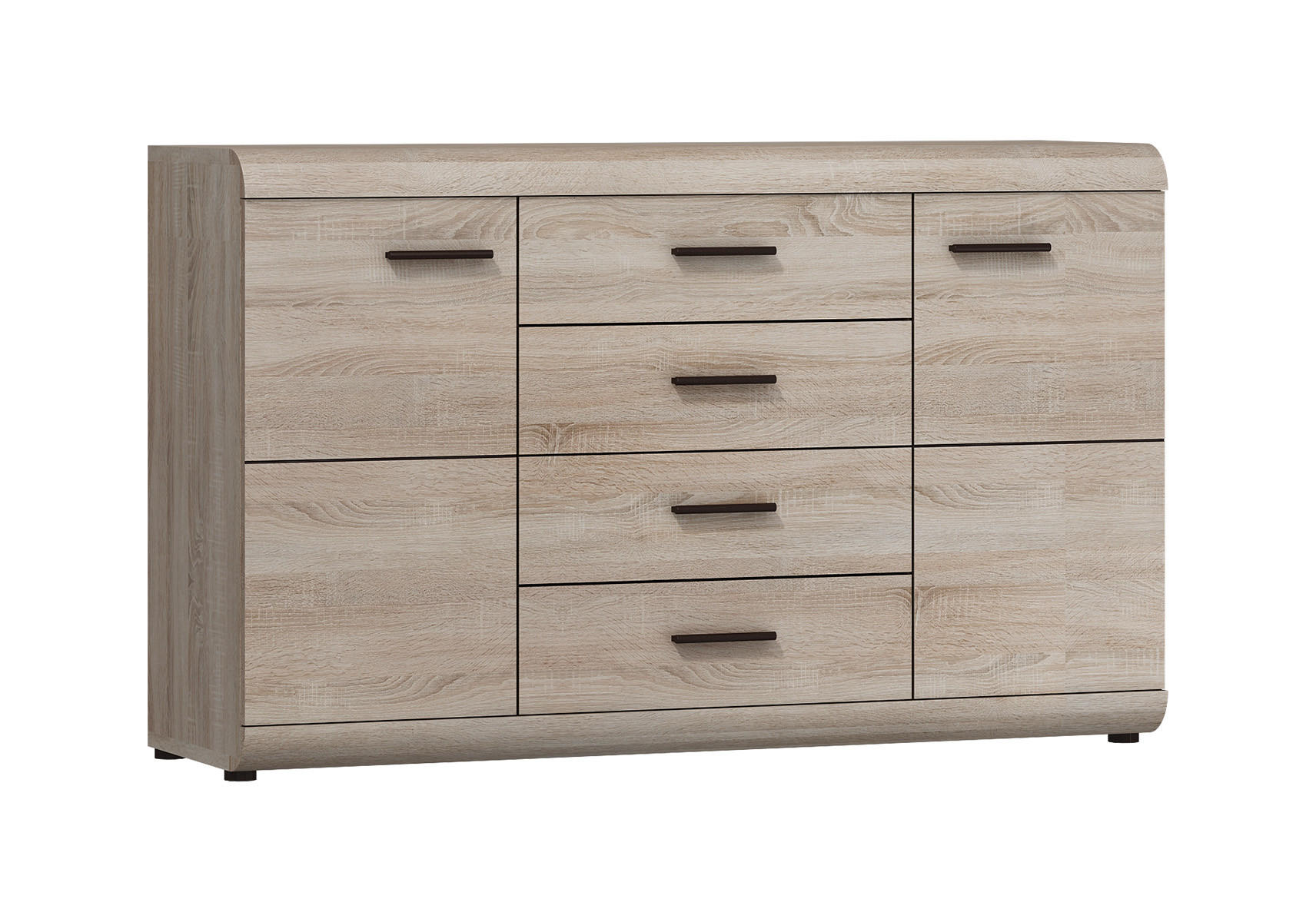 KOMBIKOMMODE Link Eiche Sonoma 140 / 42 / 86,5 cm - Braun/Sonoma Eiche, Holz/Holzwerkstoff (140/86/42cm) - Feldmann-Wohnen