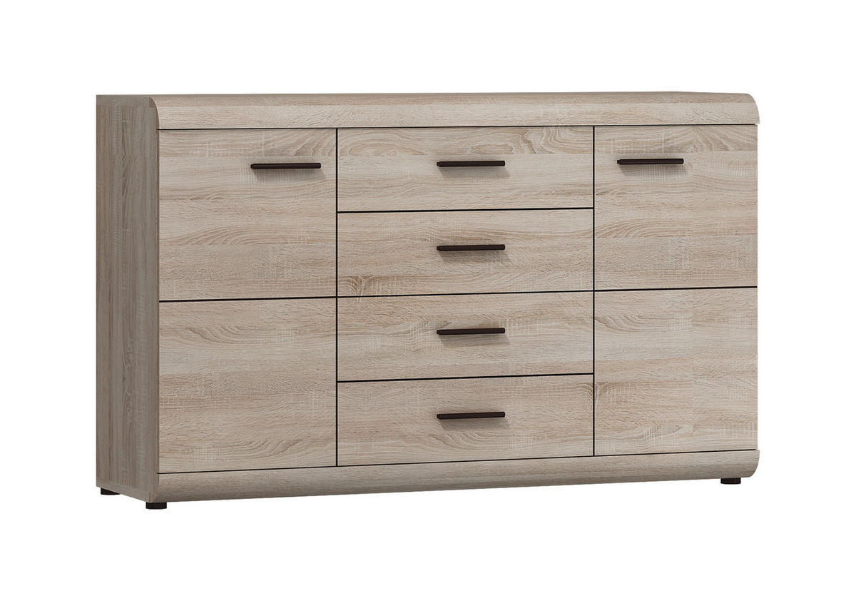 KOMBIKOMMODE Link Eiche Sonoma 140 / 42 / 86,5 cm - Braun/Sonoma Eiche, Holz/Holzwerkstoff (140/86/42cm) - Feldmann-Wohnen
