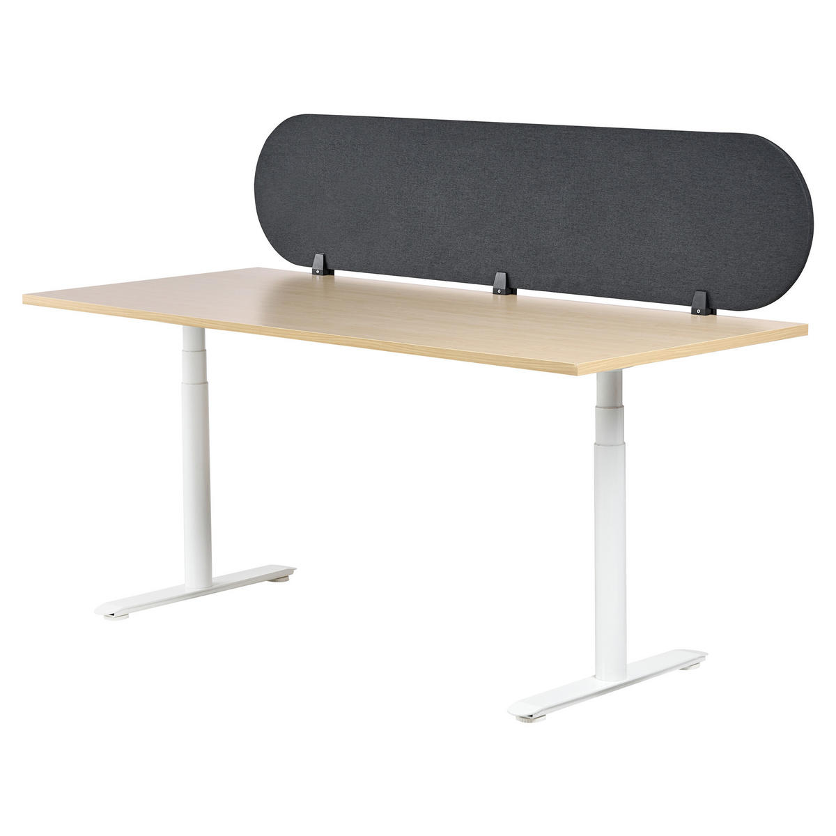 DĚLICÍ STĚNA NA STŮL 180/40 cm Tmavě šedá Sparky - tmavě šedá, textil (180/40/2cm) - Beliani