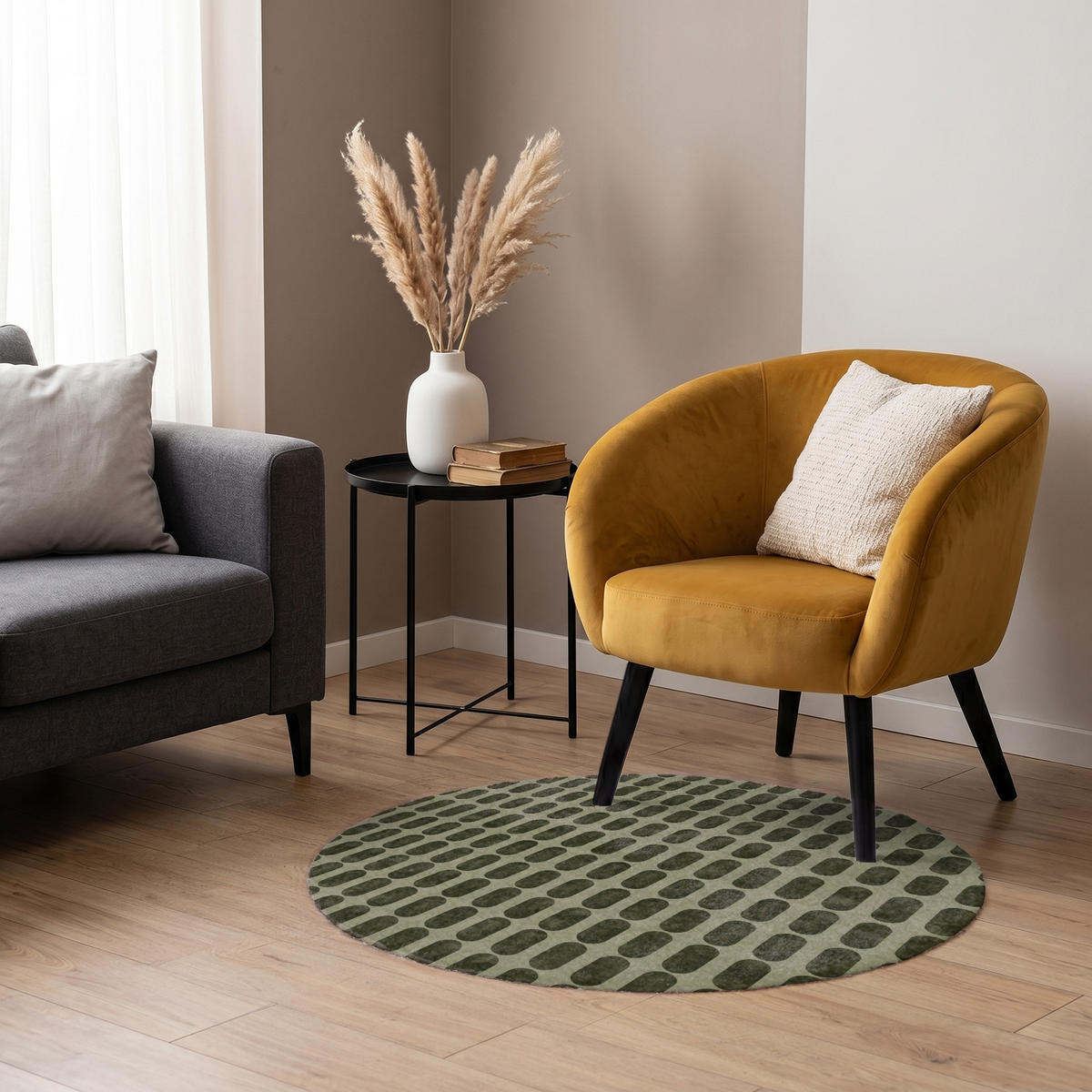 KOBERCE - Rytmické - Impact - Zelené - 90x90 cm - olivovozelená, textil/plast (90/0.4cm) - OnlyWow