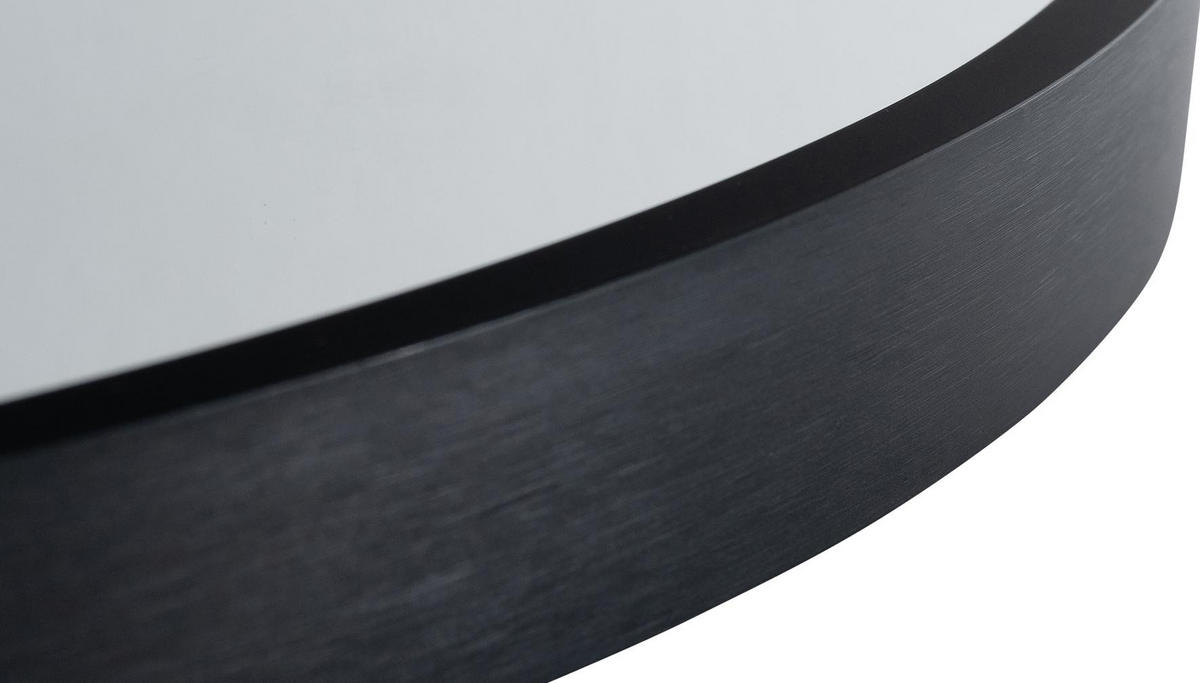 WANDSPIEGEL rund 45 cm Metall schwarz - Schwarz, Metall (45/45/3cm) - CLP