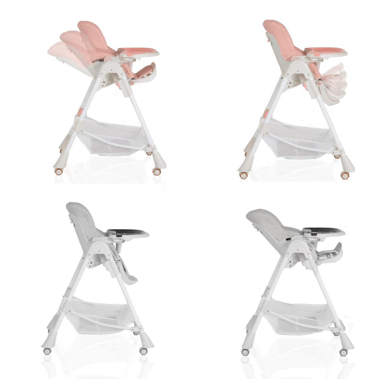 HOCHSTUHL Chocolate rosa höhenverstellbar, klappbar, Tisch Rückenlehne Fußstütze - Rosa, Metall (62/108/79cm) - Moni