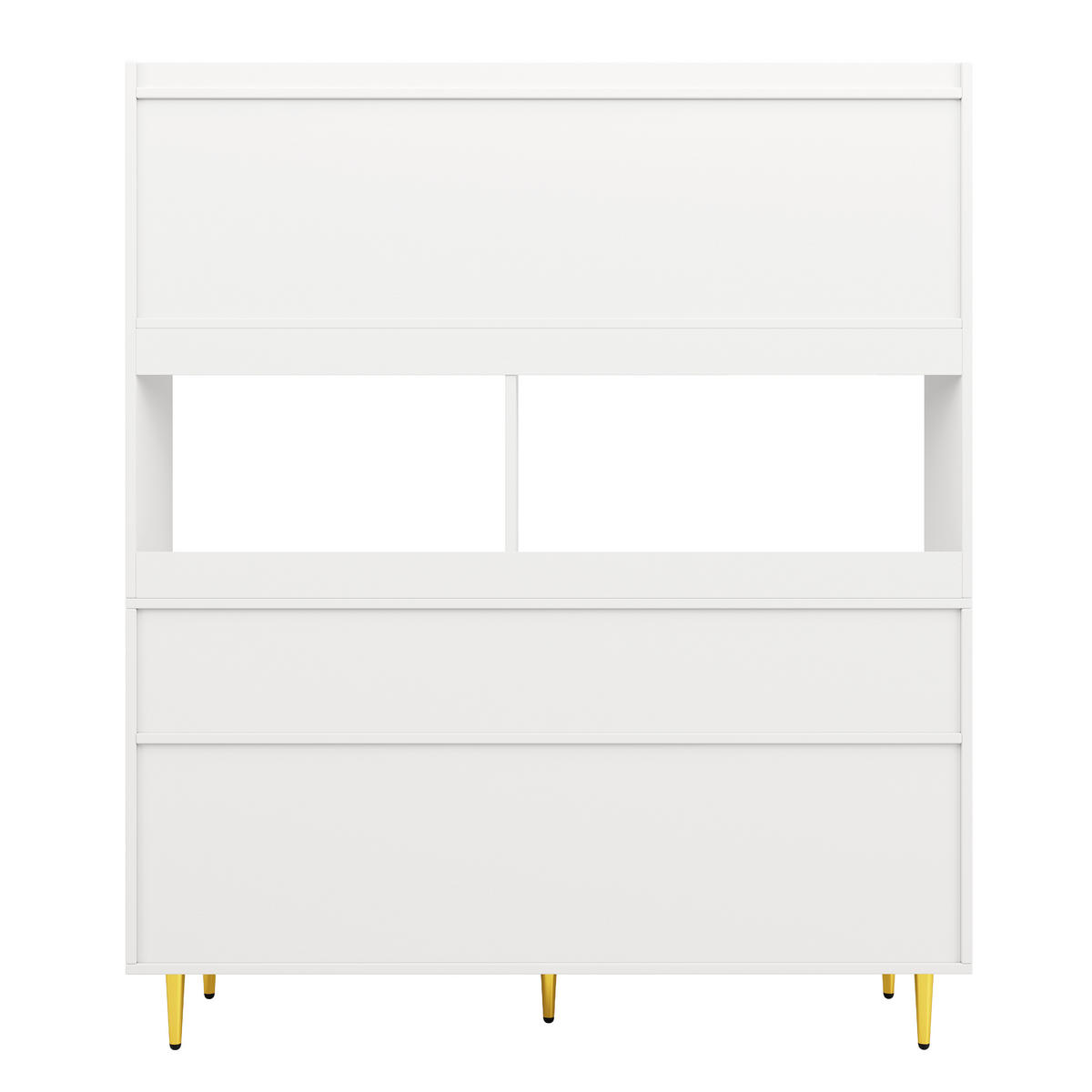 GESCHIRRSCHRANK aus MDF 145x39x171 cm in Weiß mit Glastür & Weinregal - Weiß, Holzwerkstoff (145/171/39cm) - Modfu