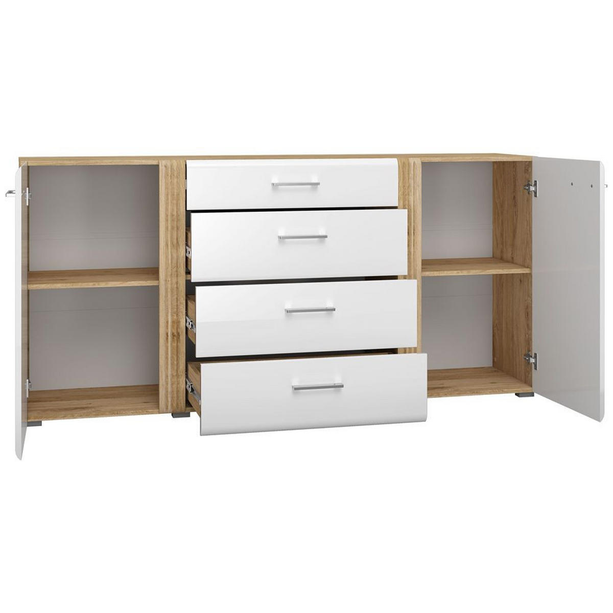 SIDEBOARD Akron-131 - Weiß, Holzwerkstoff (190/90/42cm) - Lomado