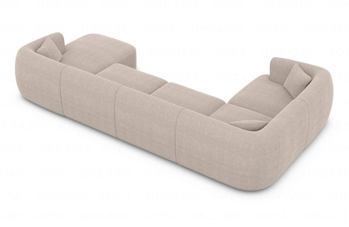 WOHNLANDSCHAFT Azura Beige Strukturstoff - Beige, Kunststoff (325/78/177cm)