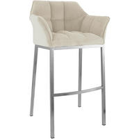 BARHOCKER Metall Creme - Edelstahlfarben/Creme, Metall (64/110/48cm) - CLP