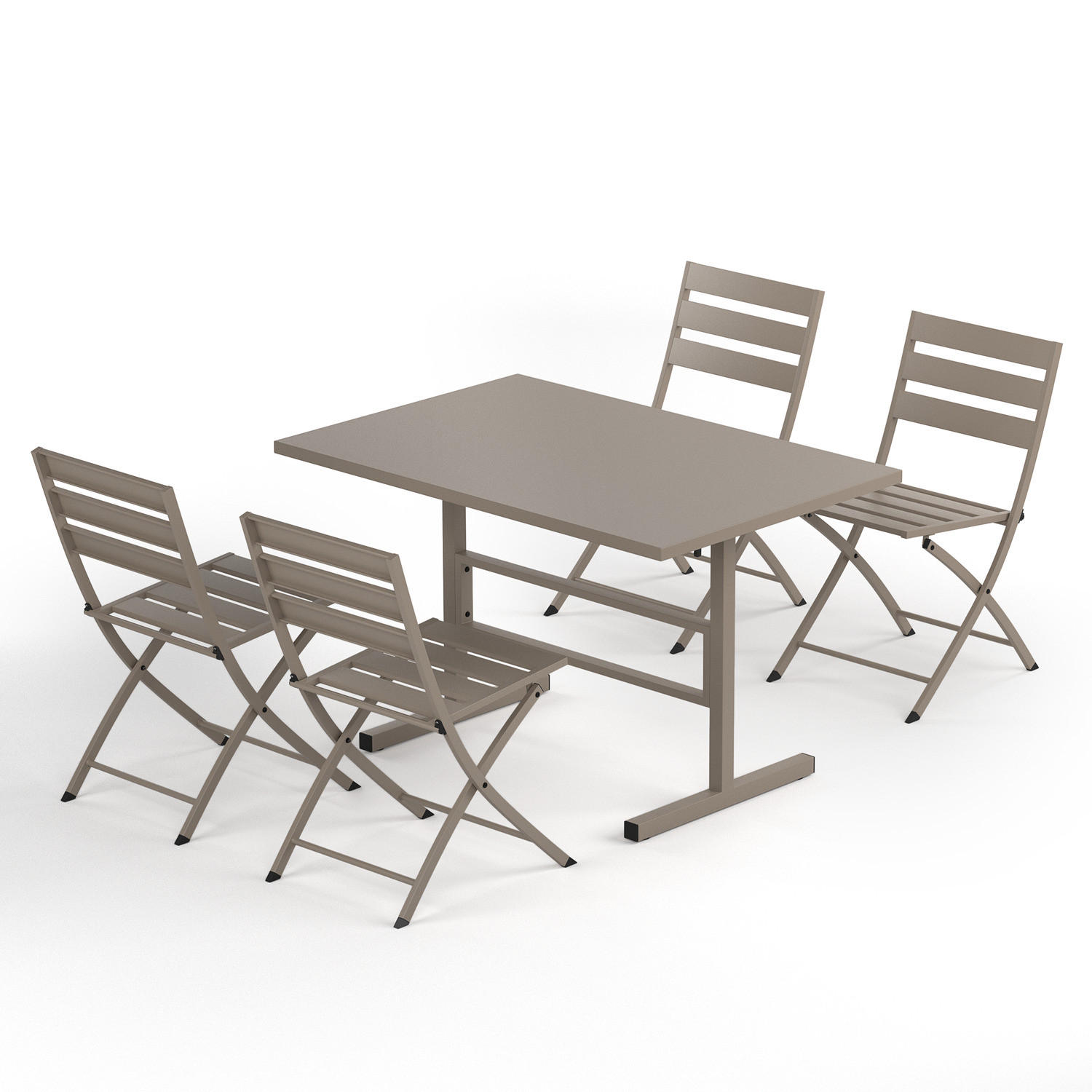 GARTENESSGRUPPE - 5-teilig - Stahl - Anthrazit - Taupe, Metall - home24