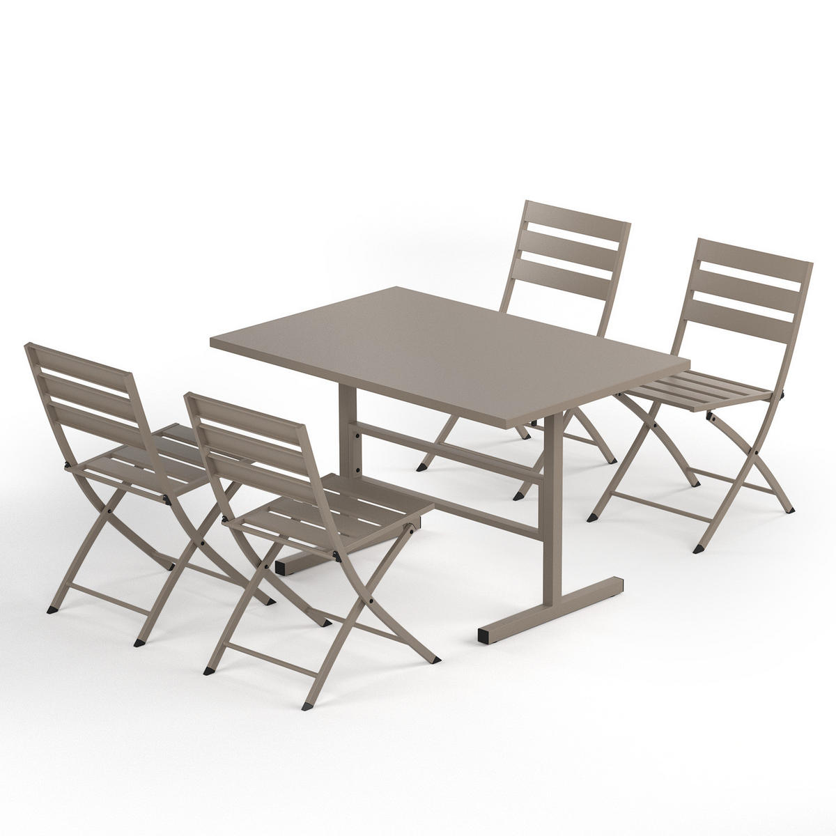 GARTENESSGRUPPE - 5-teilig - Stahl - Anthrazit - Taupe, Metall - home24