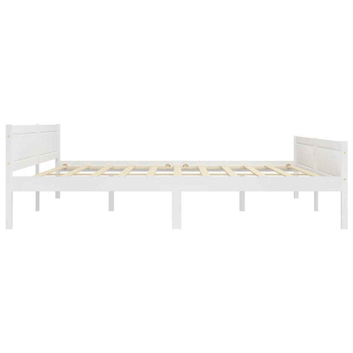 MASSIVHOLZBETT Kiefer Weiß 200/200 Cm - Weiß, Holz (200/200cm) - vidaXL
