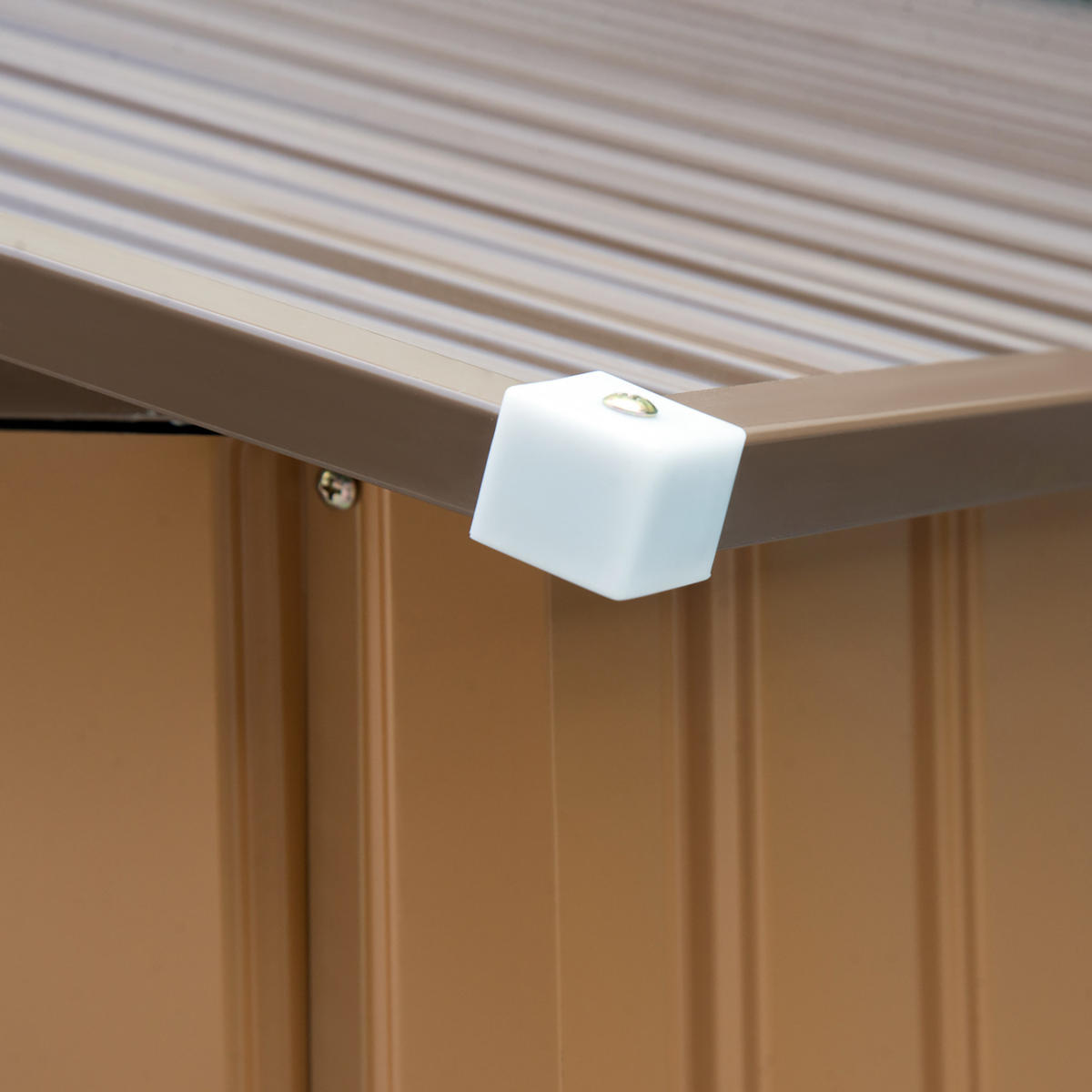 GERÄTEHAUS, Geräteschuppen, Gartenhaus, Garten Schuppen mit Bodenrahmen, Stahl, Gelb - Gelb, Metall (195/192/277cm) - Outsunny