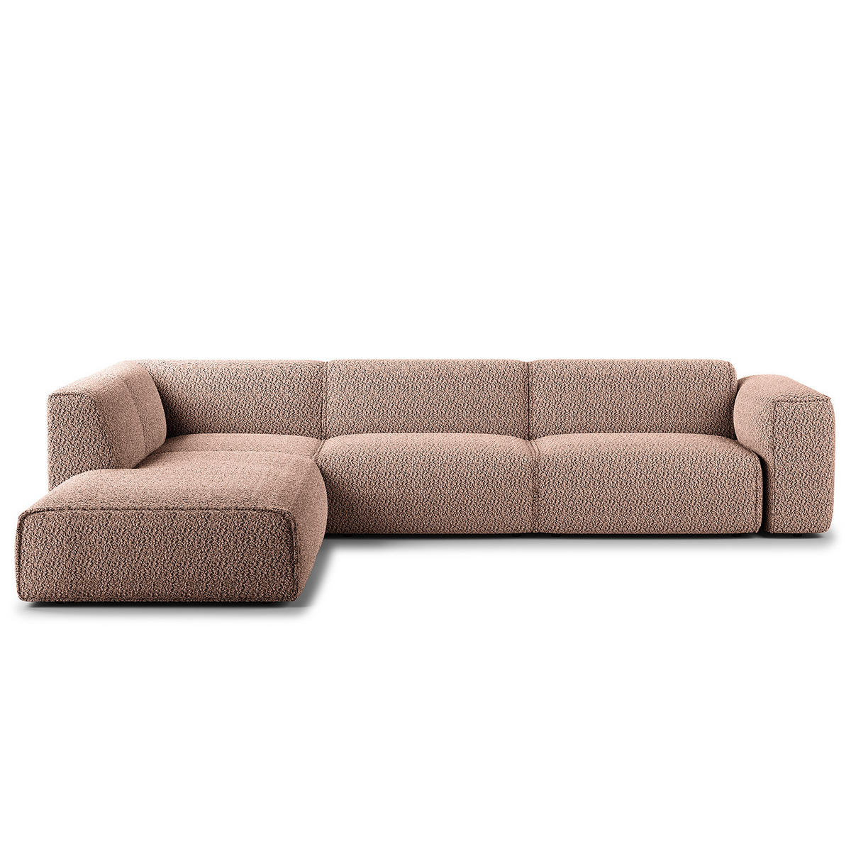 3-SITZER ECKSOFA mit Recamiere - Mauve/Schwarz, Kunststoff/Textil (295/231cm) - home24