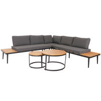 GARTEN-GARNITUR H54C Braun, Grau - Braun/Grau, Holz - MCW