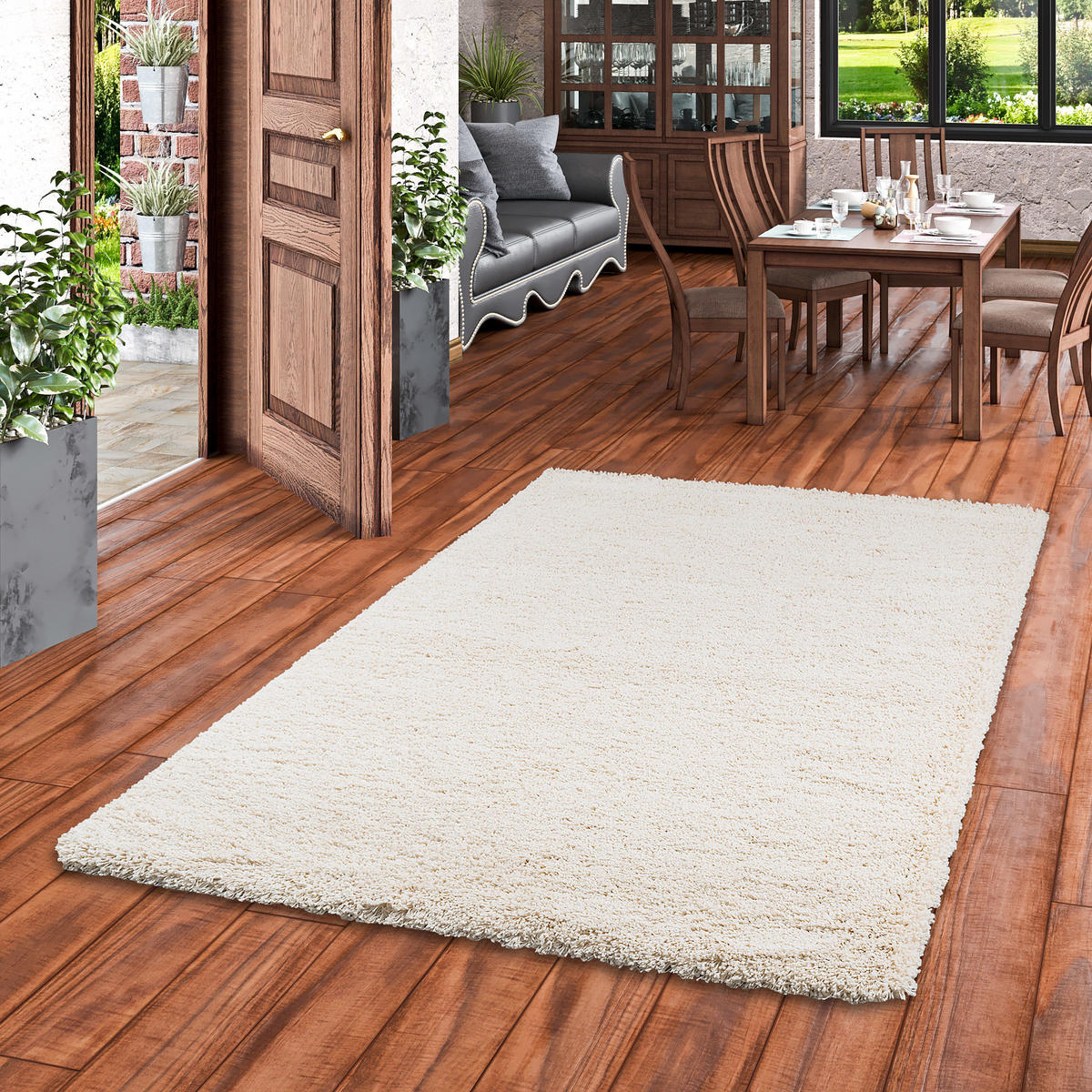 HOCHFLOR LANGFLOR SHAGGY TEPPICH LUXURY - Ecru, Textil (120/170cm) - Pergamon