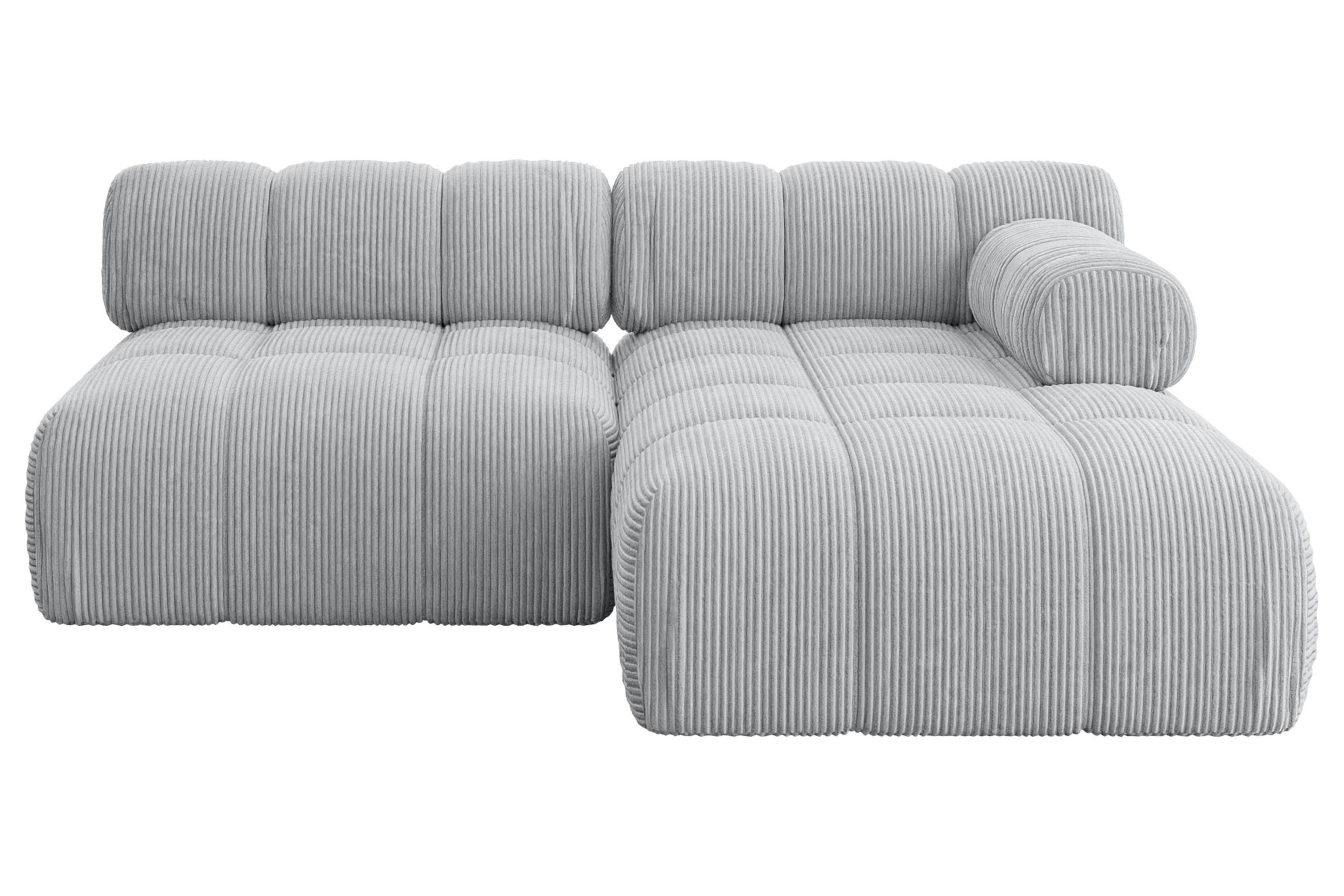 ECKSOFA modulares Sofa Razon-L1 - 190x160x70 cm Grau Cord - Grau, Holzwerkstoff/Textil (190/160cm) - ALTDECOR
