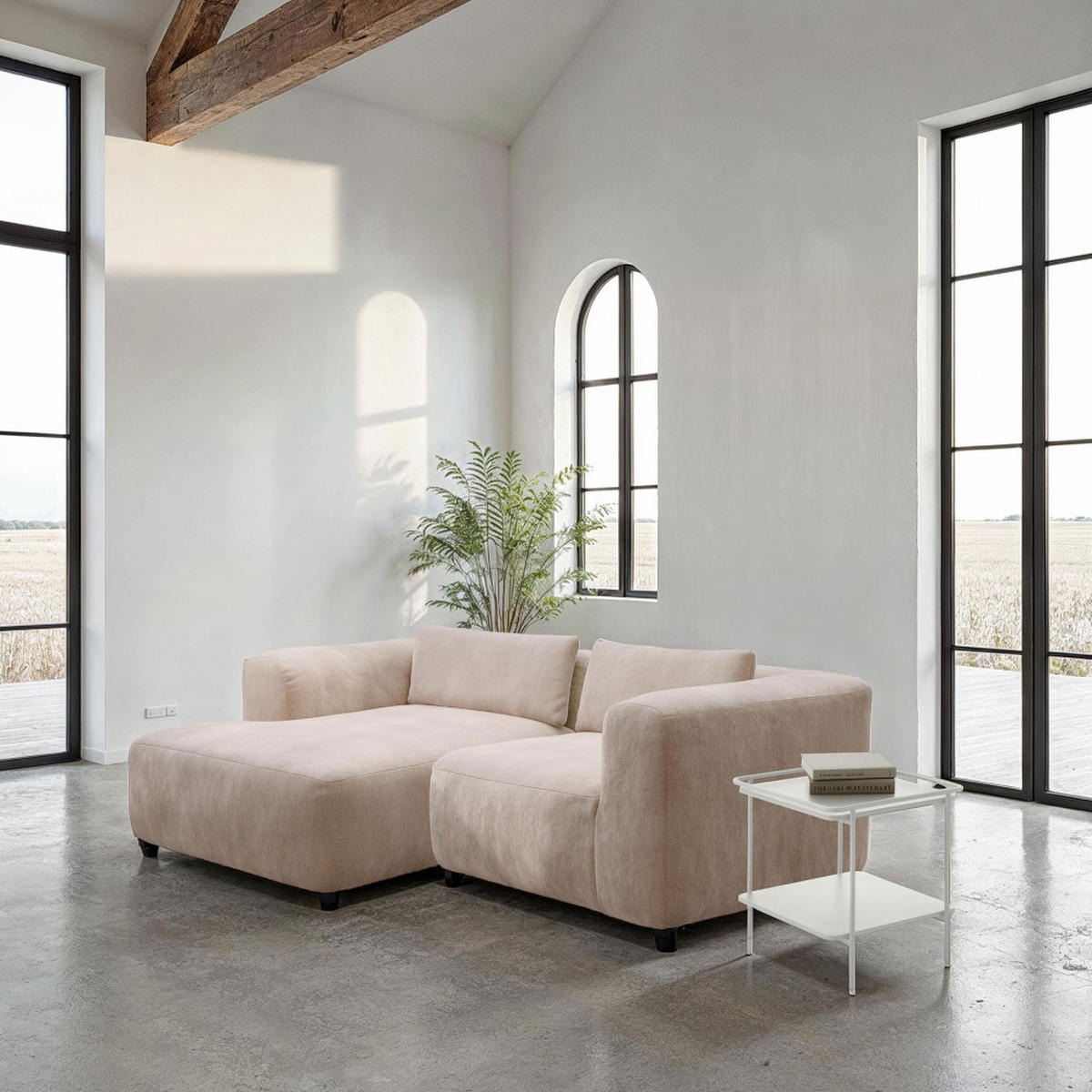 BEISTELLTISCH - Metall - Weiss - Weiß, Metall (45/45/44cm) - Drawer