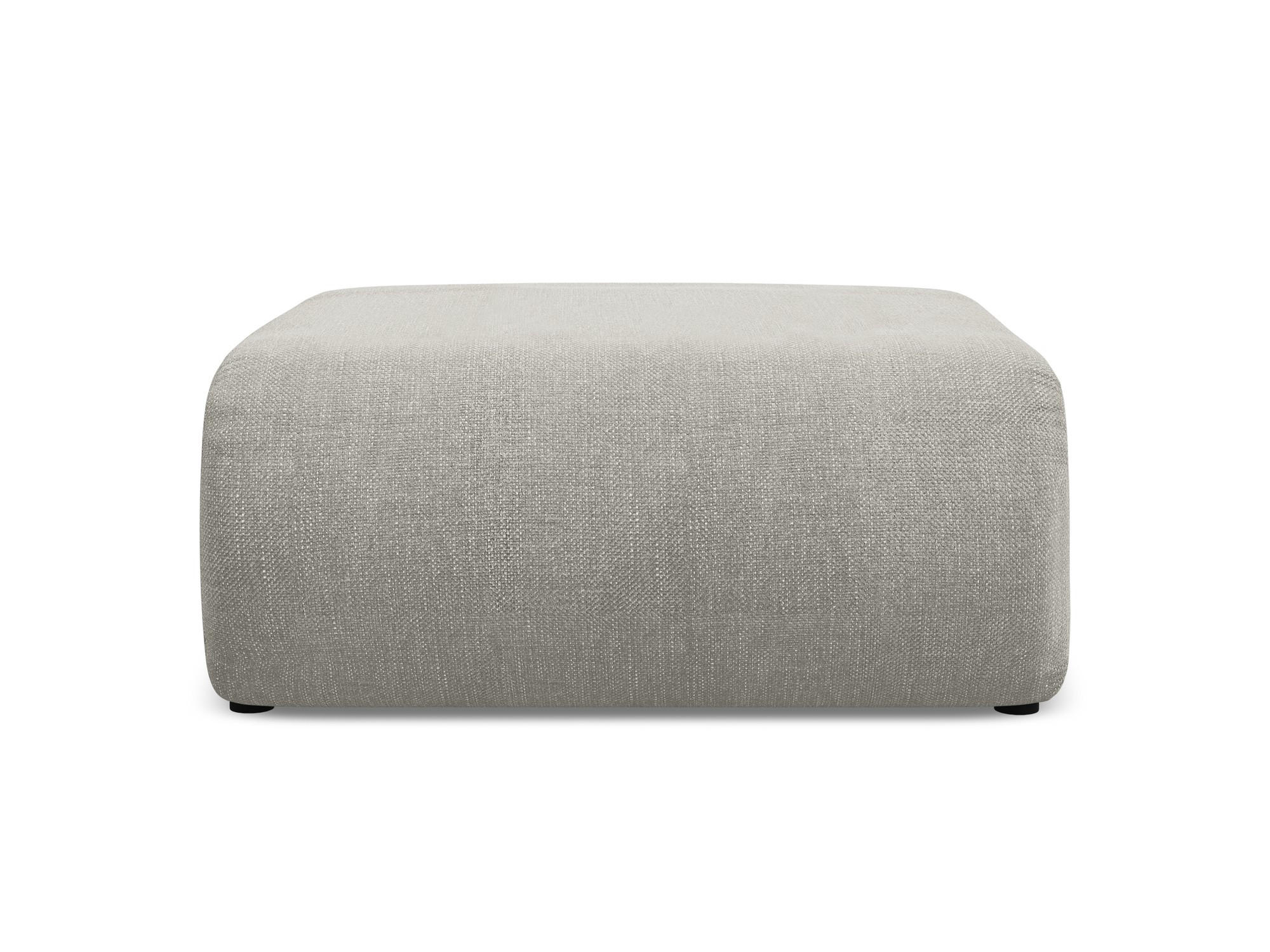POUF Chenille Stoff Beige - Beige/Schwarz, Kunststoff/Textil (94/40/89cm) - Makamii