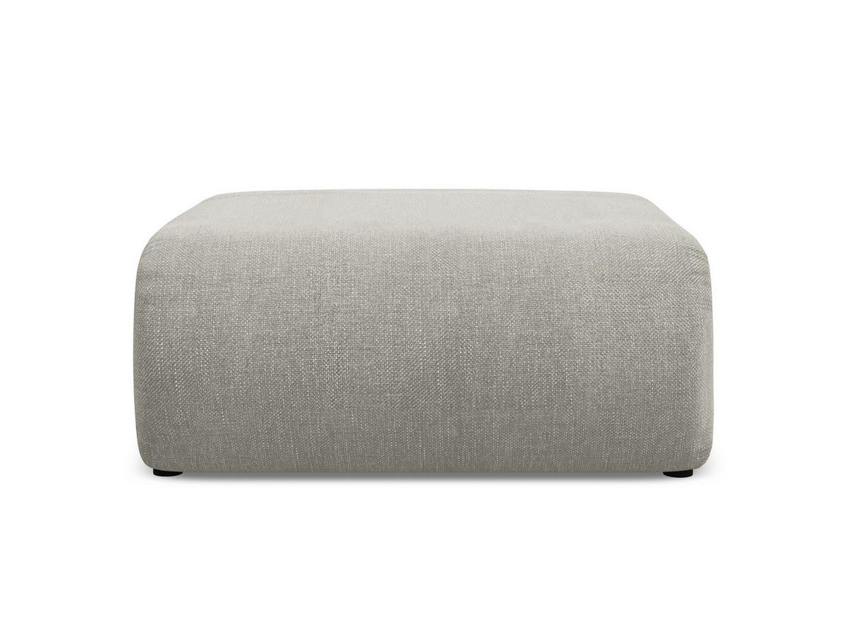 POUF Chenille Stoff Beige - Beige/Schwarz, Kunststoff/Textil (94/40/89cm) - Makamii