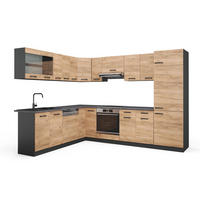 ECKKÜCHE R-Line Goldkraft Eiche/Anthrazit 227 x 287 cm, AP Anthrazit - Honigeiche/Anthrazit, Holzwerkstoff (287/81.6/60cm) - Vicco