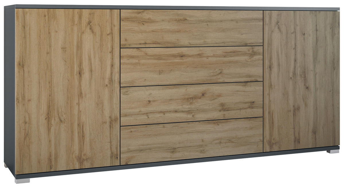 SIDEBOARD Santo Eiche Evoke - Eiche San Remo, Holzwerkstoff (166.5/75.5/35cm) - Vladon