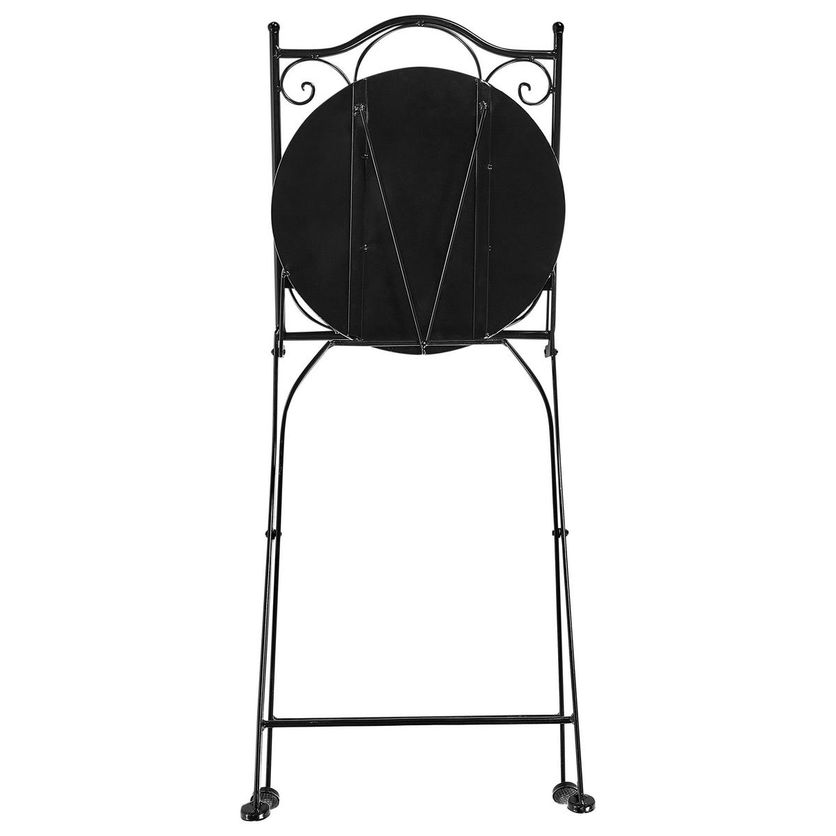 BALKONSET 2-Sitzer schwarz Camprena - Schwarz/Weiß, Metall - Beliani