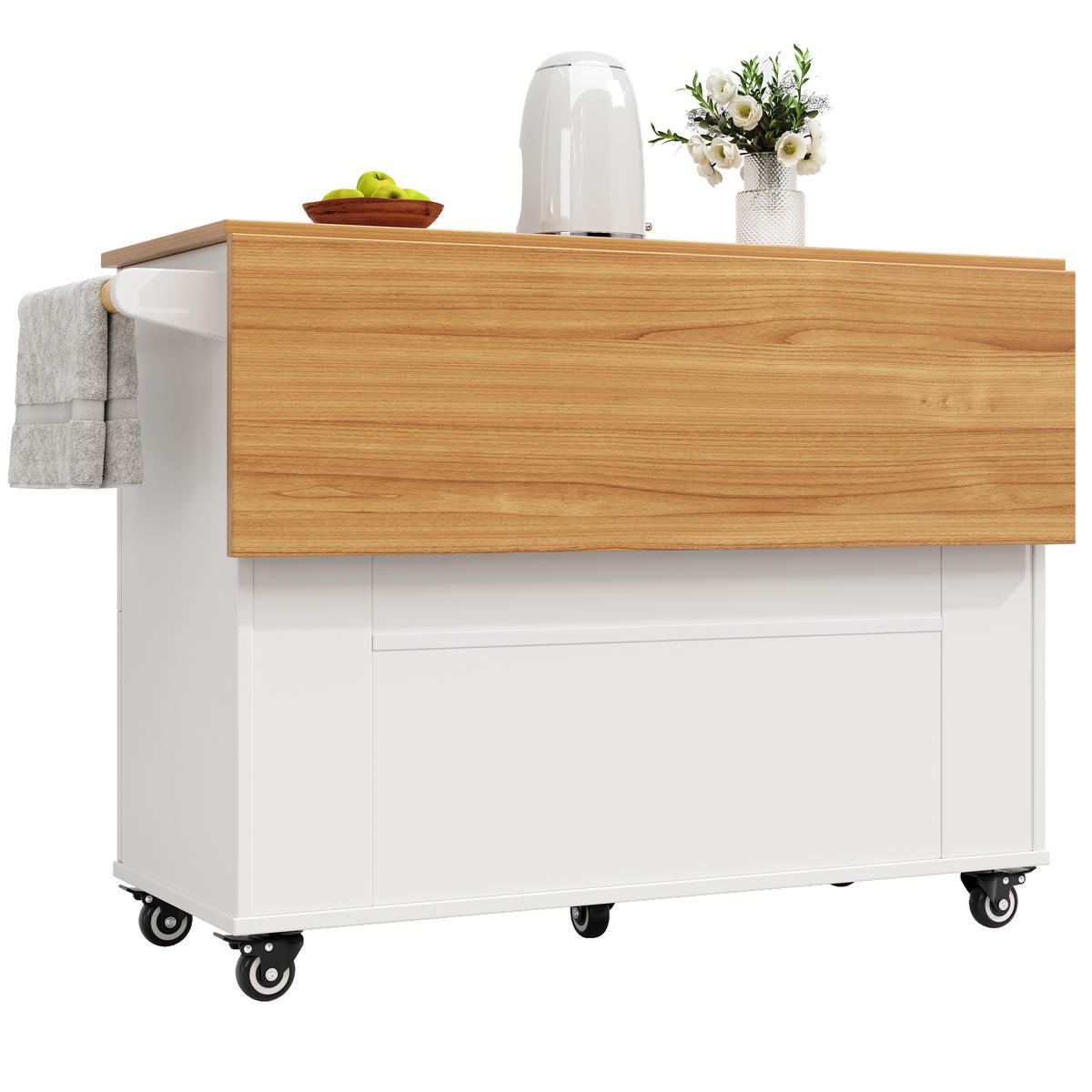 KÜCHENINSEL Weiß 133/70/88 cm - Weiß, Holzwerkstoff/Metall (70/88/133cm) - Urban Meuble