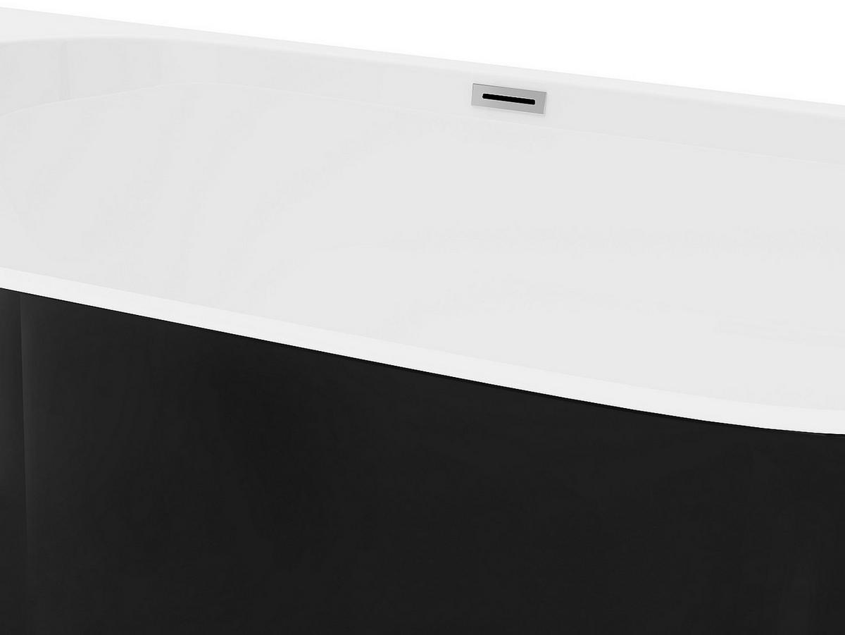 VORWANDBADEWANNE - 1 Person - acryl - schwarz Divina - Schwarz, Kunststoff (149.5/58/75cm) - Vente-Unique