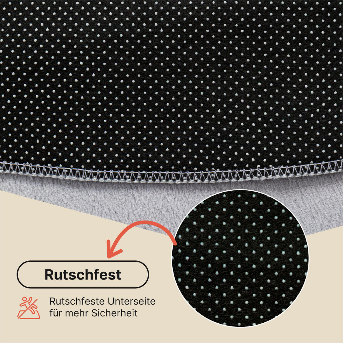 KURZFLORTEPPICH LUMI rund hellgrau kuschelweich waschbar 160/160 cm - Hellgrau, Textil (160/160cm) - Tapiso