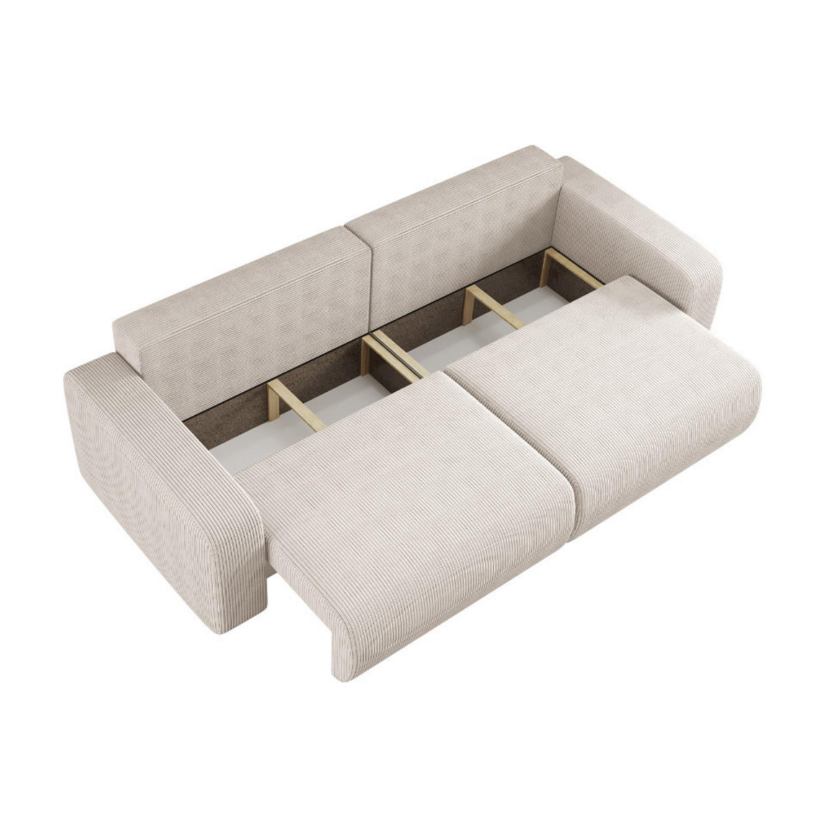 SCHLAFSOFA MILANO und Bettkasten Stoff Poso Beige - Beige, Holz (246/83/98cm) - Kaiser Möbel
