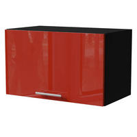 KLAPPHÄNGESCHRANK Brerra W4B/60 Schwarz / RAL 3002 karminrot Hochglanz 60 / 32,5 / 36cm mit Gasdruckdämpfer - Rot/Schwarz, Holz/Holzwerkstoff (60/36/32.5cm) - Feldmann-Wohnen