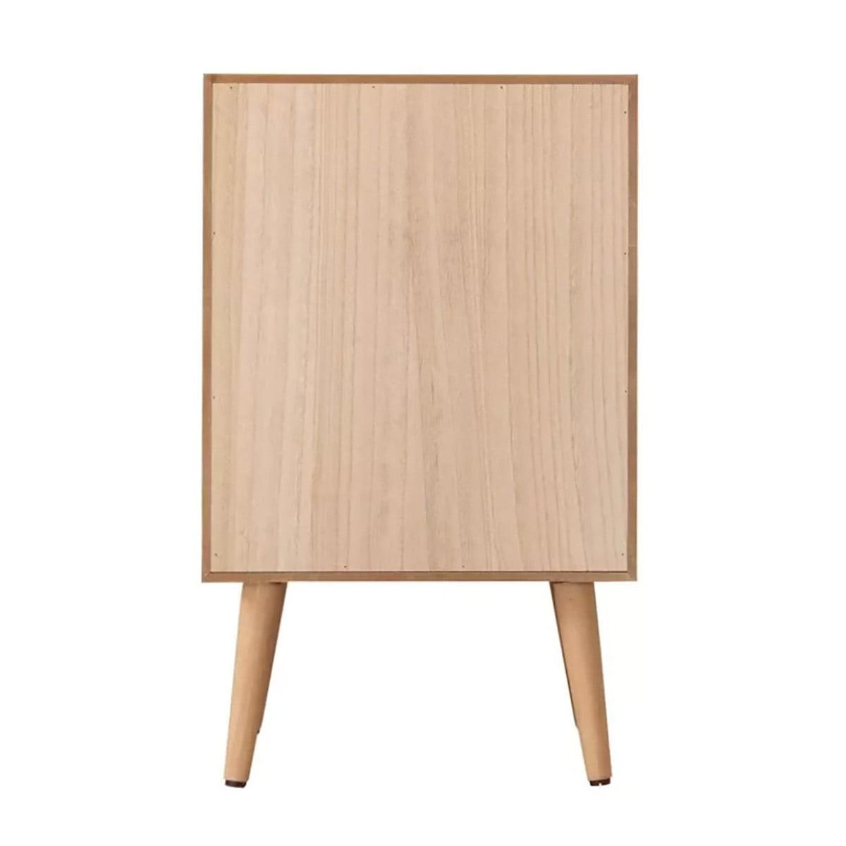 NACHTTISCH mit 3-Schubladen-Front aus natürlichem Rattangeflecht - Eschefarben, Holzwerkstoff (36.5/71/42cm) - Calicosy