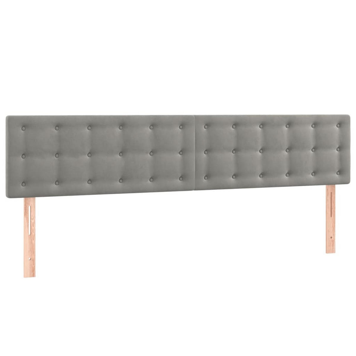 BOXSPRINGBETT Mit Matratze Hellgrau 180/200 Cm Samt - Weiß, Textil (180/200cm) - vidaXL